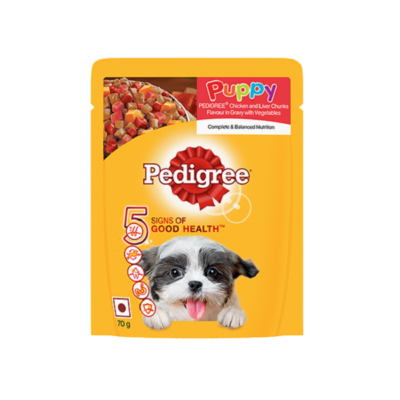 Pedigree Gravy Puppy Chicken and Liver Chunks Flavor